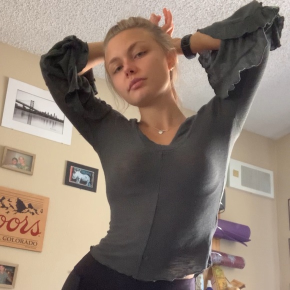 Green Free People Long sleeve - Picture 2 of 12